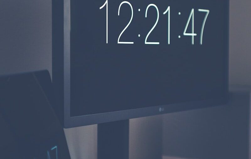 12:21:47 showing on monitor