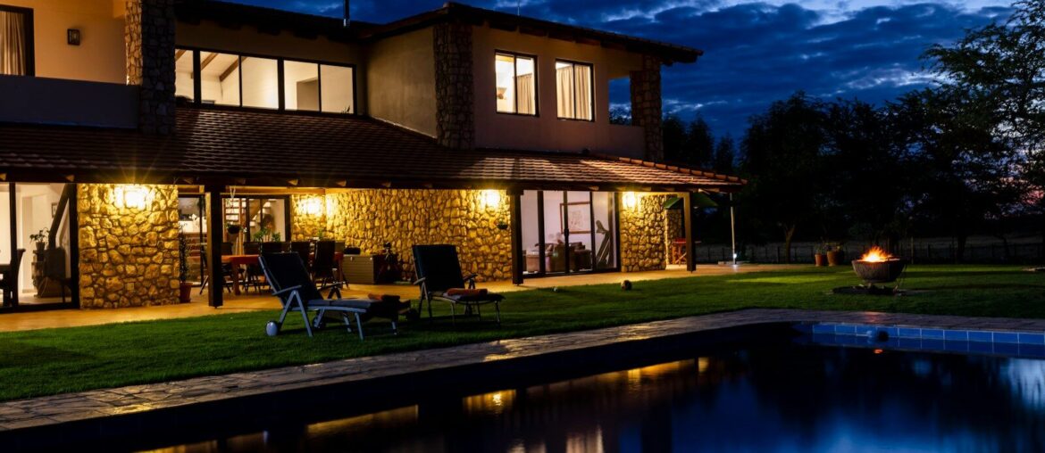 house with lights turned on