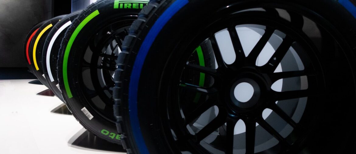 a row of tires sitting next to each other