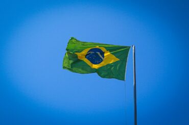 a flag flying in the air